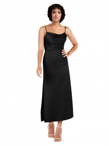 Cheapest Black Cowl Neck Sleeveless A-Line Formal Evening Dress