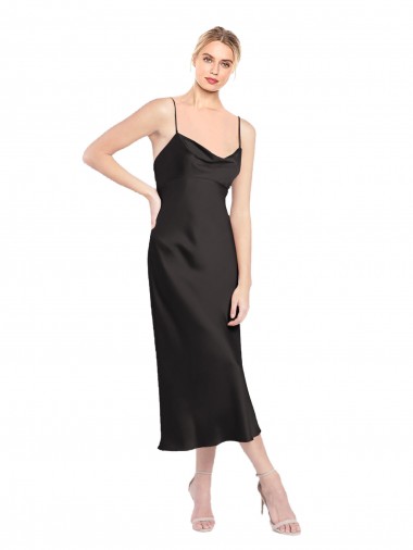 Cheapest Black Cowl Neck Sleeveless Low Back A-Line Formal Evening Dress