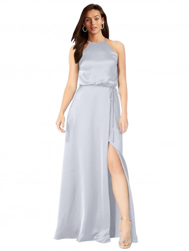 Cheapest Fog Halter Neck Sleeveless Open Back A-Line Formal Evening Dress