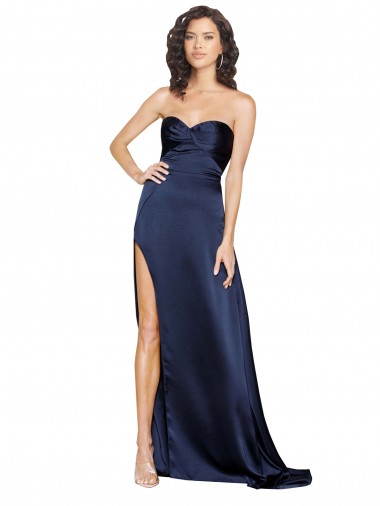 Cheapest Sapphire High Neck Sleeveless Low Back A-Line Formal Evening Dress