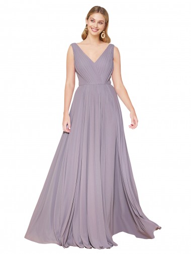 Cheapest Dusty Rose High Neck Sleeveless V-Back A-Line Formal Evening Dress
