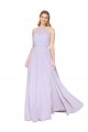 Lilac High Neck Sleeveless A-Line Formal Evening Dress