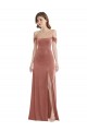 Cinnamon Rose Off the Shoulder Sleeveless A-Line Semi Formal Evening Dress