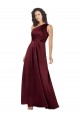 Burgundy One Shoulder Sleeveless A-Line Formal Evening Gown