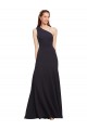 Dark Navy One Shoulder Sleeveless A-Line Formal Evening Dress