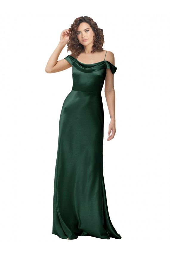 Hunter Spaghetti Straps Sleeveless V-Back A-Line Formal Evening Dress