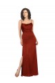 Red Square Neck Sleeveless Low Back A-Line Formal Evening Dress