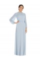 Sea Glass Strapless Puff Sleeves Keyhole Back A-Line Formal Evening Dress