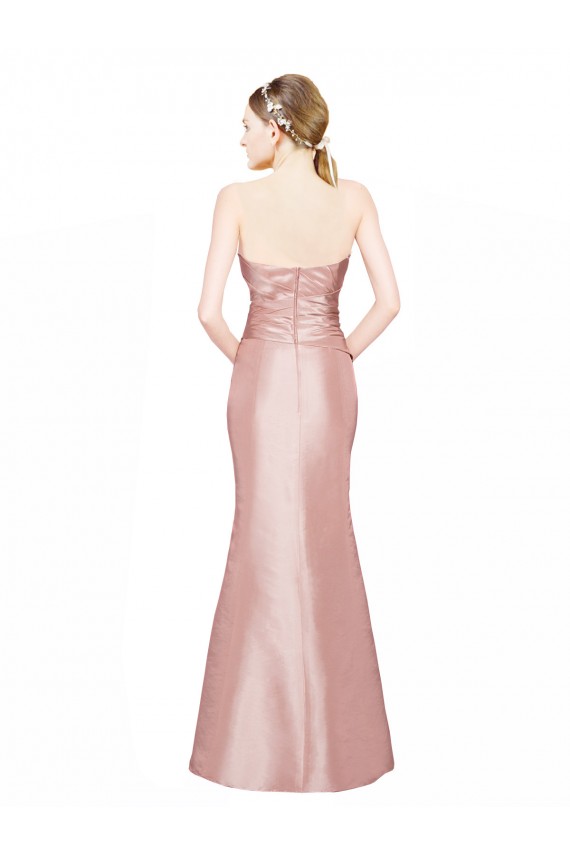 Strapless Sleeveless Low Back A-Line Formal Evening Dress