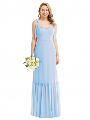 Cheapest Light Sky Blue Sweetheart Sleeveless A-Line Semi Formal Evening Dress