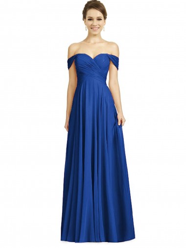 Cheapest Royal Blue Sweetheart Cap Sleeves A-Line Semi Formal Evening Dress