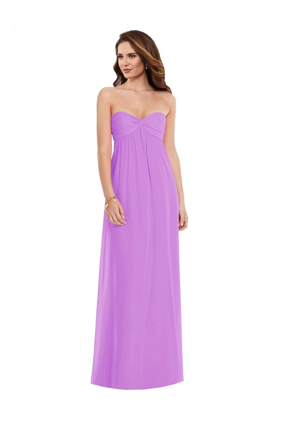 Violet Sweetheart Sleeveless Low Back A-Line Semi Formal Evening Dress
