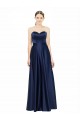 Dark Navy Sweetheart Sleeveless Low Back A-Line Black Tie Evening Dress