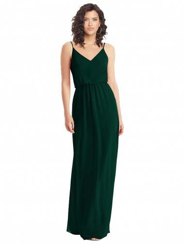 Cheapest Ever Green V-Neck Sleeveless Low Back A-Line Semi Formal Evening Dress