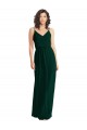Ever Green V-Neck Sleeveless Low Back A-Line Semi Formal Evening Dress