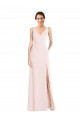 Pink V-Neck Sleeveless Low Back A-Line Black Tie Evening Dress