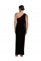Black One Shoulder Sleeveless Sheath Formal Evening Dress