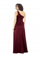 Burgundy One Shoulder Sleeveless A-Line Formal Evening Gown