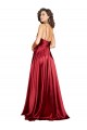 Burgundy Cowl Neck Sleeveless Low Back A-Line Black Tie Evening Dress