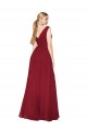 Burgundy High Neck Sleeveless V-Back A-Line Black Tie Evening Dress