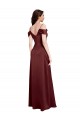Burgundy Gold V-Neck Sleeveless A-Line Formal Dress