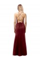 Burgundy Gold High Neck Sleeveless Open Back Mermaid Formal Evening Dress