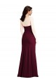 Burgundy Gold Strapless Sleeveless Trumpet Semi Formal Evening Dress