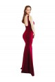 Burgundy Square Neck Sleeveless Mermaid Formal Evening Dress