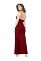 Burgundy Cowl Neck Sleeveless Low Back Sheath Black Tie Evening Dress