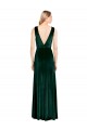 Dark Green V-Neck Sleeveless V-Back A-Line Evening Dress