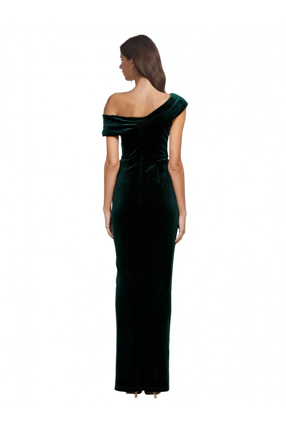 Dark Green Sweetheart Sleeveless Sheath High Low Evening Dress