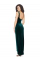 Dark Green One Shoulder Sleeveless Low Back Sheath High Low Evening Dress