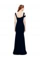 Dark Navy Off the Shoulder Sleeveless Mermaid Formal Evening Dress