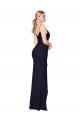 Dark Navy High Neck Sleeveless V-Back Mermaid Evening Dress