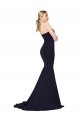 Dark Navy High Neck Sleeveless Mermaid Formal Evening Dress