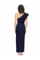 Dark Navy One Shoulder Sleeveless Sheath Formal Evening Dress