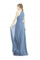 Dusty Blue Halter Neck Sleeveless A-Line Semi Formal Evening Dress