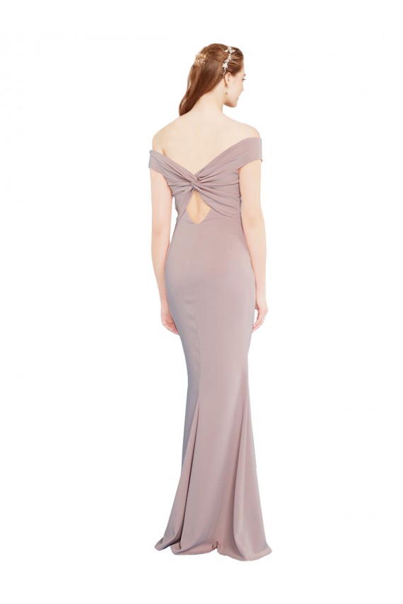 Dusty Pink V-Neck Sleeveless Keyhole Back Mermaid Formal Evening Dress