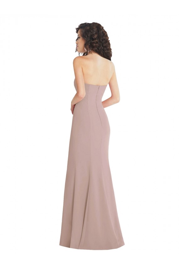 Dusty Pink Strapless Sleeveless Mermaid Formal Dress