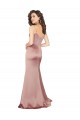 Dusty Pink V-Neck Sleeveless V-Back Sheath Black Tie Evening Dress