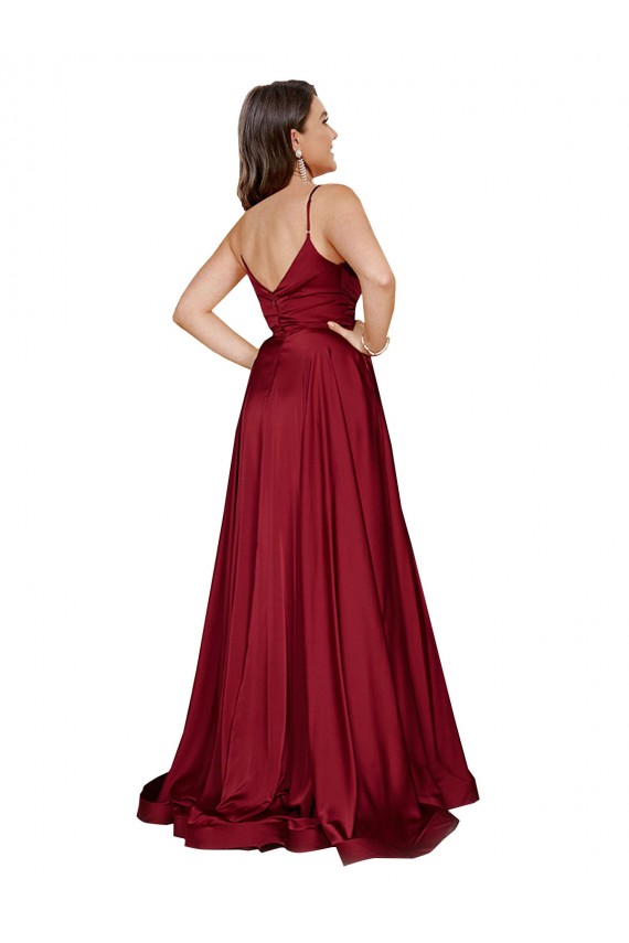 French Blue Sweetheart Sleeveless Low Back A-Line Black Tie Evening Dress