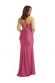 Fuchsia Cowl Neck Sleeveless Tie Back Mermaid Plus Size Formal Evening Dress