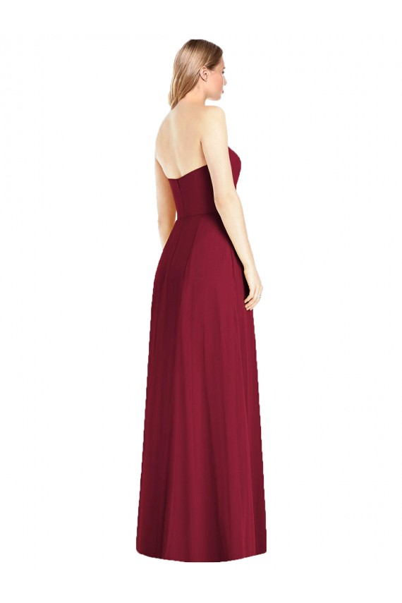 Hot Pink Strapless Sleeveless Trumpet Semi Formal Evening Dress