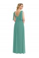 Icelandic Silver V-Neck Sleeveless V-Back A-Line Semi Formal Evening Dress