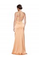 Light Copper One Shoulder Sleeveless Open Back Sheath Formal Evening Dress