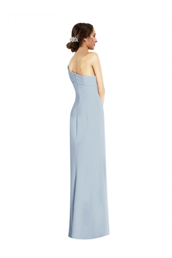Light Sky Blue Off the Shoulder Sleeveless Trumpet Formal Evening Dress