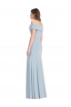 Light Sky Blue Off the Shoulder Sleeveless Trumpet Formal Dress