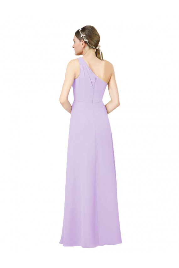 Lilac One Shoulder Sleeveless Sheath Formal Evening Dress