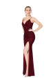Burgundy High Neck Sleeveless V-Back Mermaid Formal Evening Dress