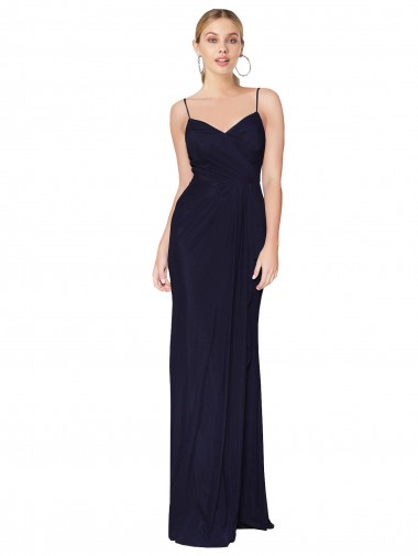 Cheapest Dark Navy High Neck Sleeveless V-Back Mermaid Evening Dress